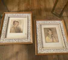 Vintage Pr Childrens Art Prints Framed Boy Girl Peter Charlotte J L Hudson 1920s