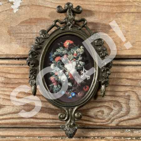 Vintage Miniature Art Print Decorative Metal Frame Italy 1960s 8of8