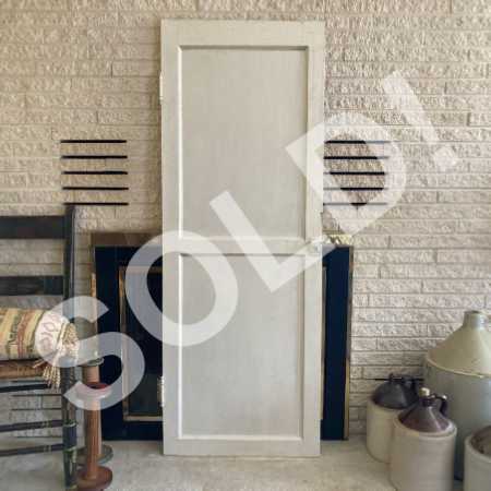 Antique Pantry Cupboard Door White Paint 2-Panel Rustic Farmhouse Vignette 20x55