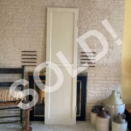 Antique Pantry Cupboard Door White Paint 2-Panel Rustic Farmhouse Vignette 17x65 2 of 2 R-Hinge