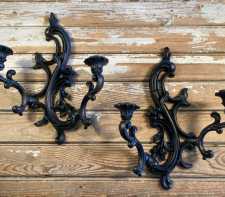 Vintage Pr Mid Century Gothic Candle Sconces Molded Plastic Candle Holders 1960s