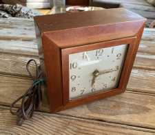 Vintage Wood Electric Mantel Shelf Clock Chime Seth Thomas For Parts or Repair
