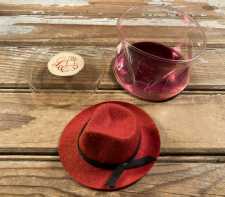 Vintage Doll Hat and Box Red Felt Fedora by Lee 1950s 1960s