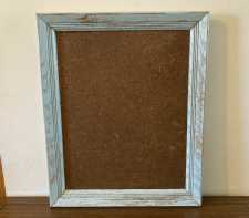Vintage Handmade Bulletin Board Salvaged Aqua Blue Frame