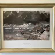Similar Item 1 - Vintage Framed Fine Art Print MFA Boston Running Before Storm American Horses Barn Lightening