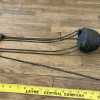 Antique Hanging Oil Lamp Parts Brass Harp Crown Cast Iron Weighted Pulley 1860s-Pic4