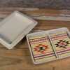 Vintage Porcelain Playing Card Trinket Box Southwestern Motif Double Card Set w- Cards Missing -Pic2