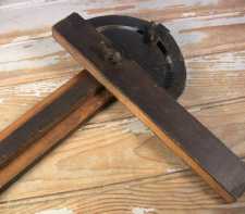 Antique Primitive Woodworking Tool Handmade Protractor Carpenter Square Combo